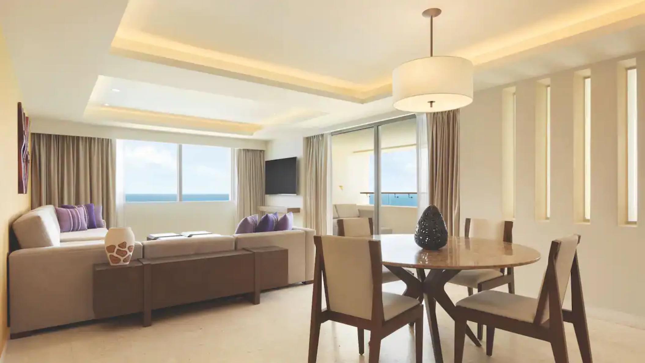 Ocean Front suite Living room at Hyatt Ziva Cancun