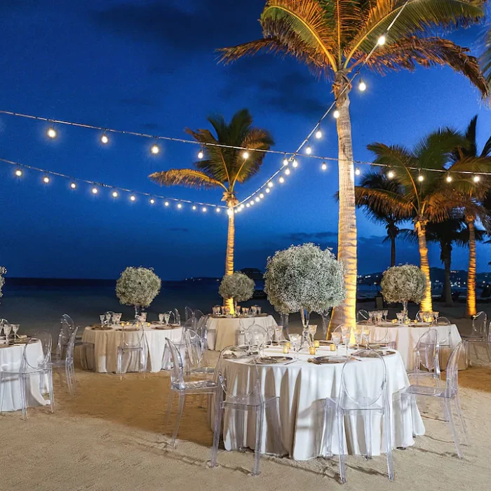 Reception setup at Hyatt Ziva Los Cabos Beach Venue