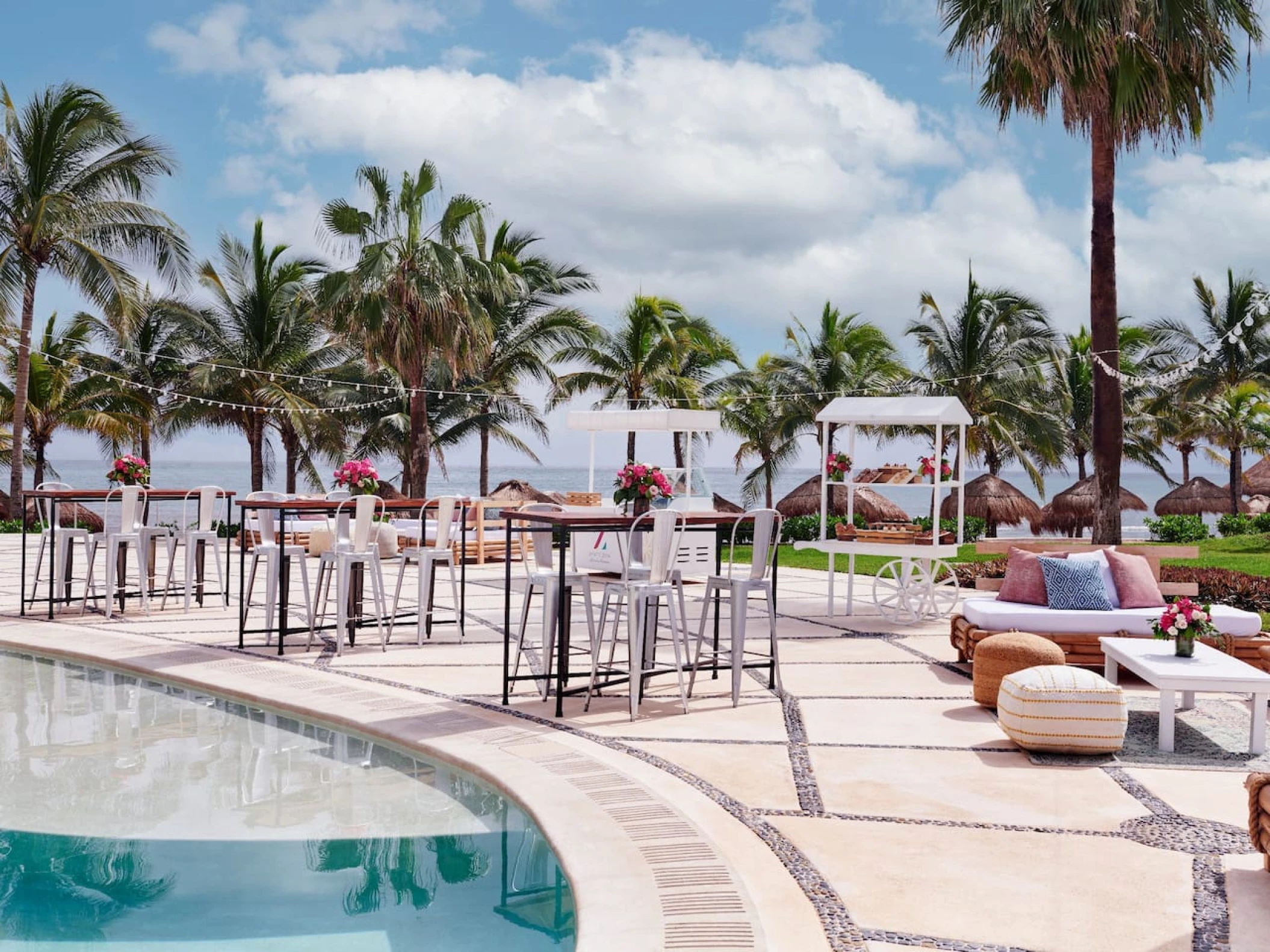 Cocktail party in Pool area venue at Hyatt Ziva Riviera Cancun