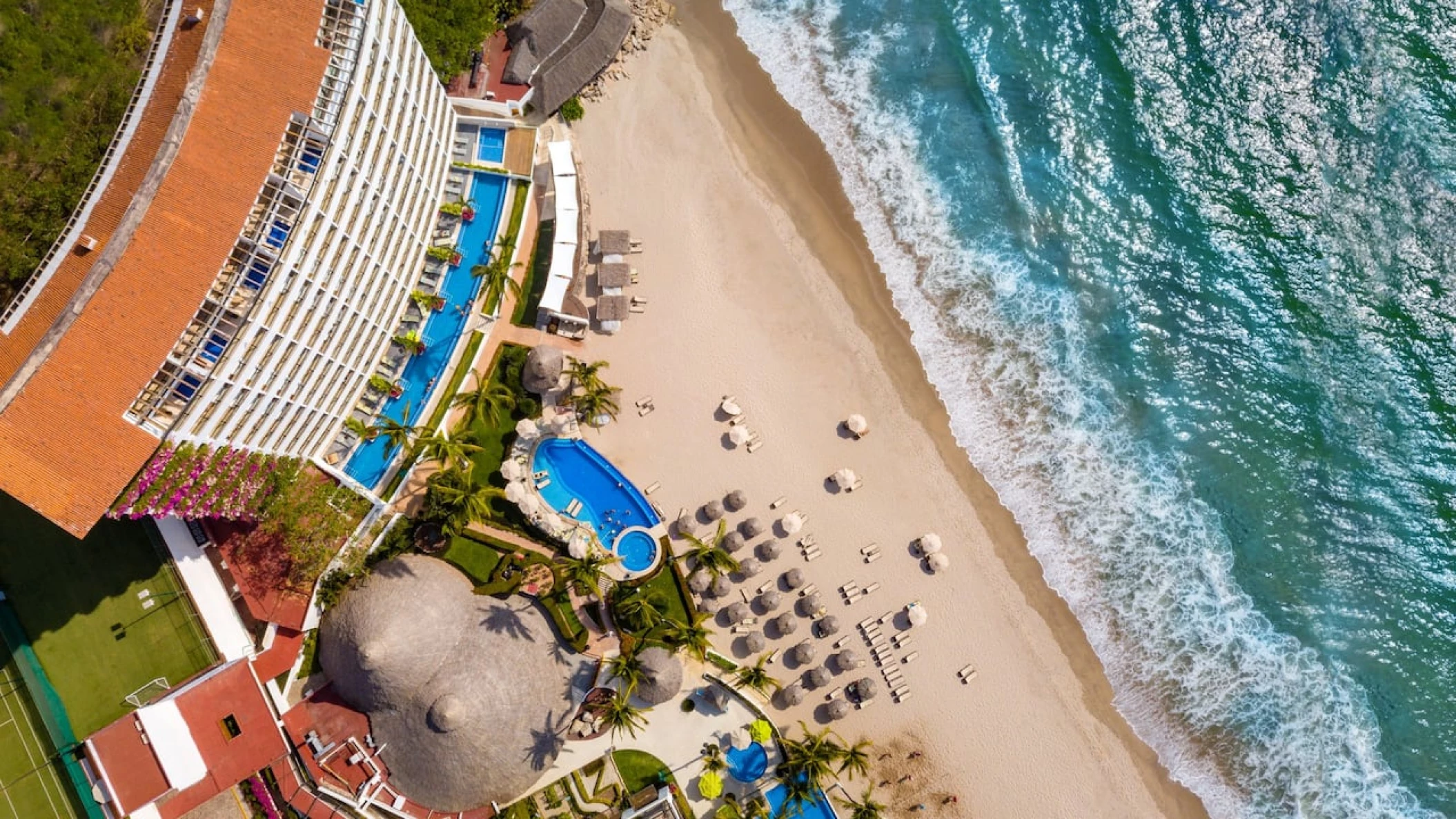 Aerial view of the beach at Hyatt Ziva Puerto Vallarta