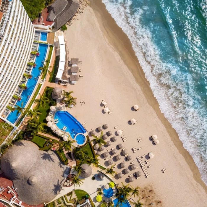 Aerial view of the beach at Hyatt Ziva Puerto Vallarta