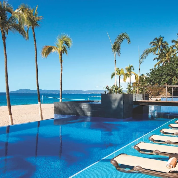 Main pool and beach view at Hyatt Ziva Puerto Vallarta