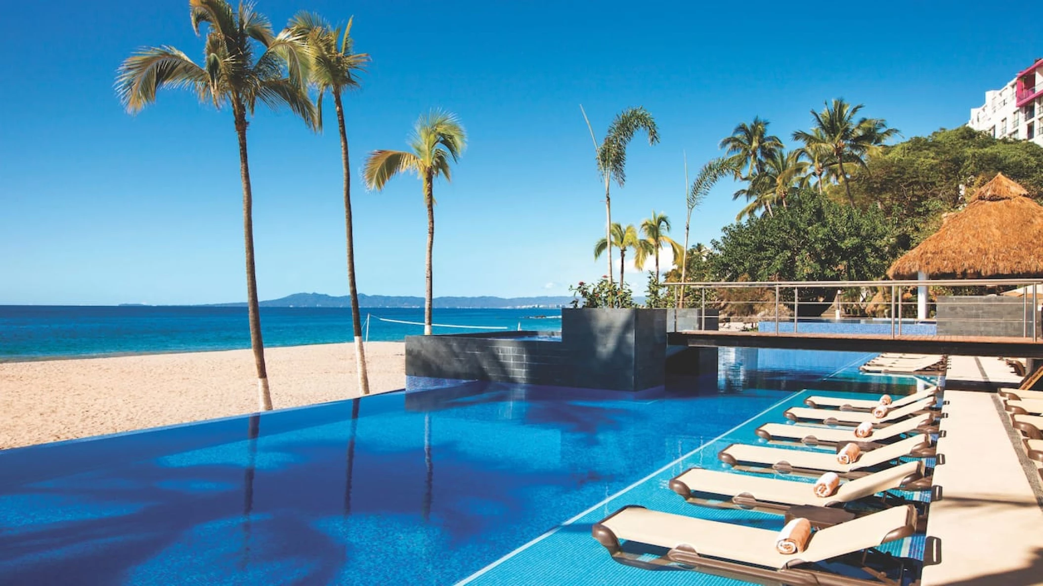 Main pool and beach view at Hyatt Ziva Puerto Vallarta