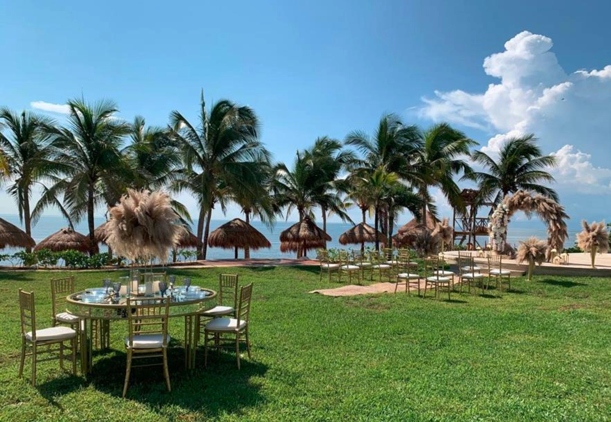 Dinner reception on the garden at Hyatt Ziva Riviera Cancun