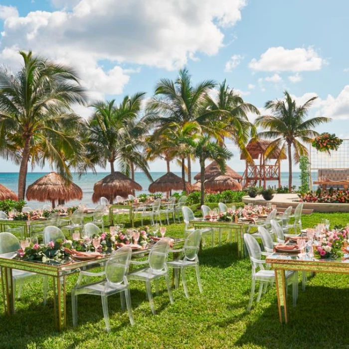 Dinner reception on the garden at Hyatt Ziva Riviera Cancun