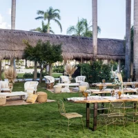 Hyatt Ziva Riviera Cancun Garden venue wedding setup