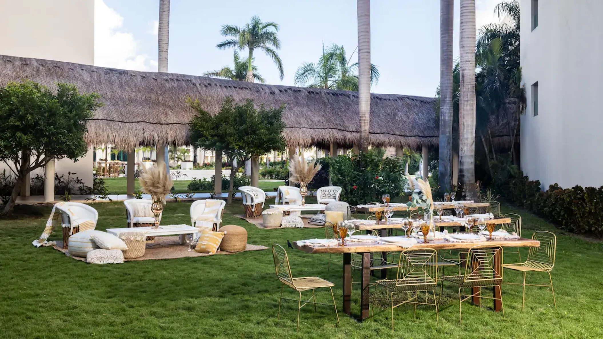 Hyatt Ziva Riviera Cancun Garden venue wedding setup