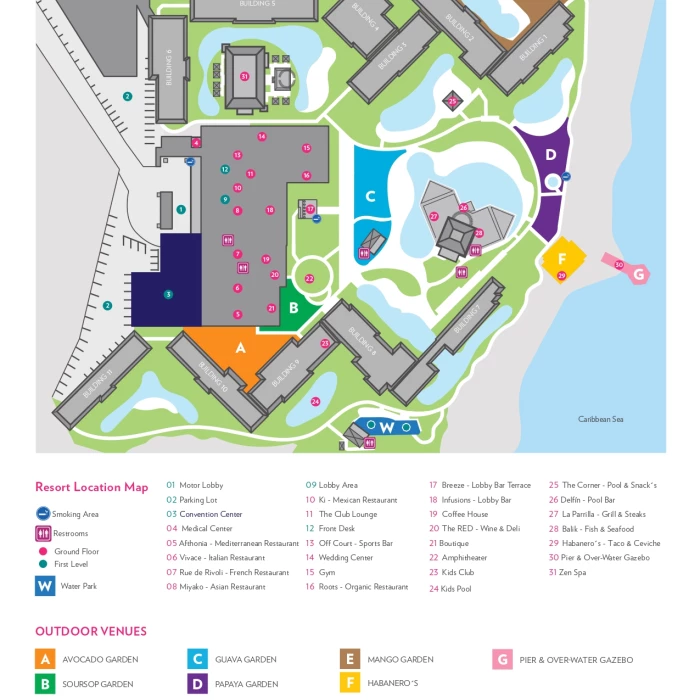 Hyatt Ziva Riviera Cancun resort map