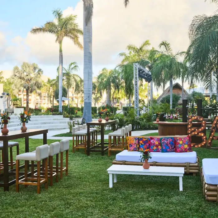 Hyatt Ziva Riviera Cancun cocktail setup at mice garden