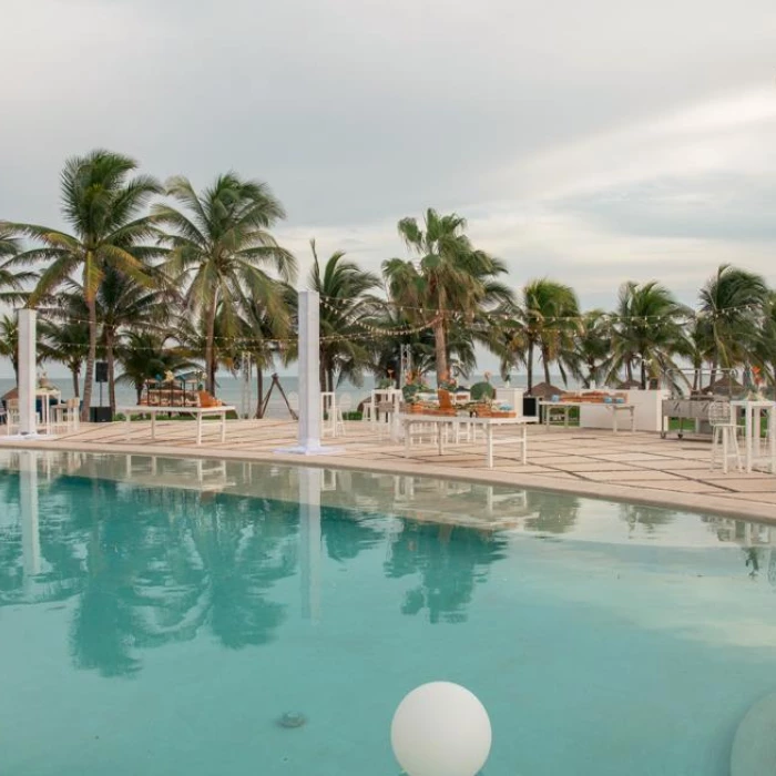 Dinner reception on the Pool area at Hyatt Ziva Riviera Cancun