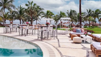 Hyatt Ziva Riviera Cancun Cocktail party setup