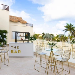 Terrace mice reception setup at Hyatt Ziva Riviera Cancun