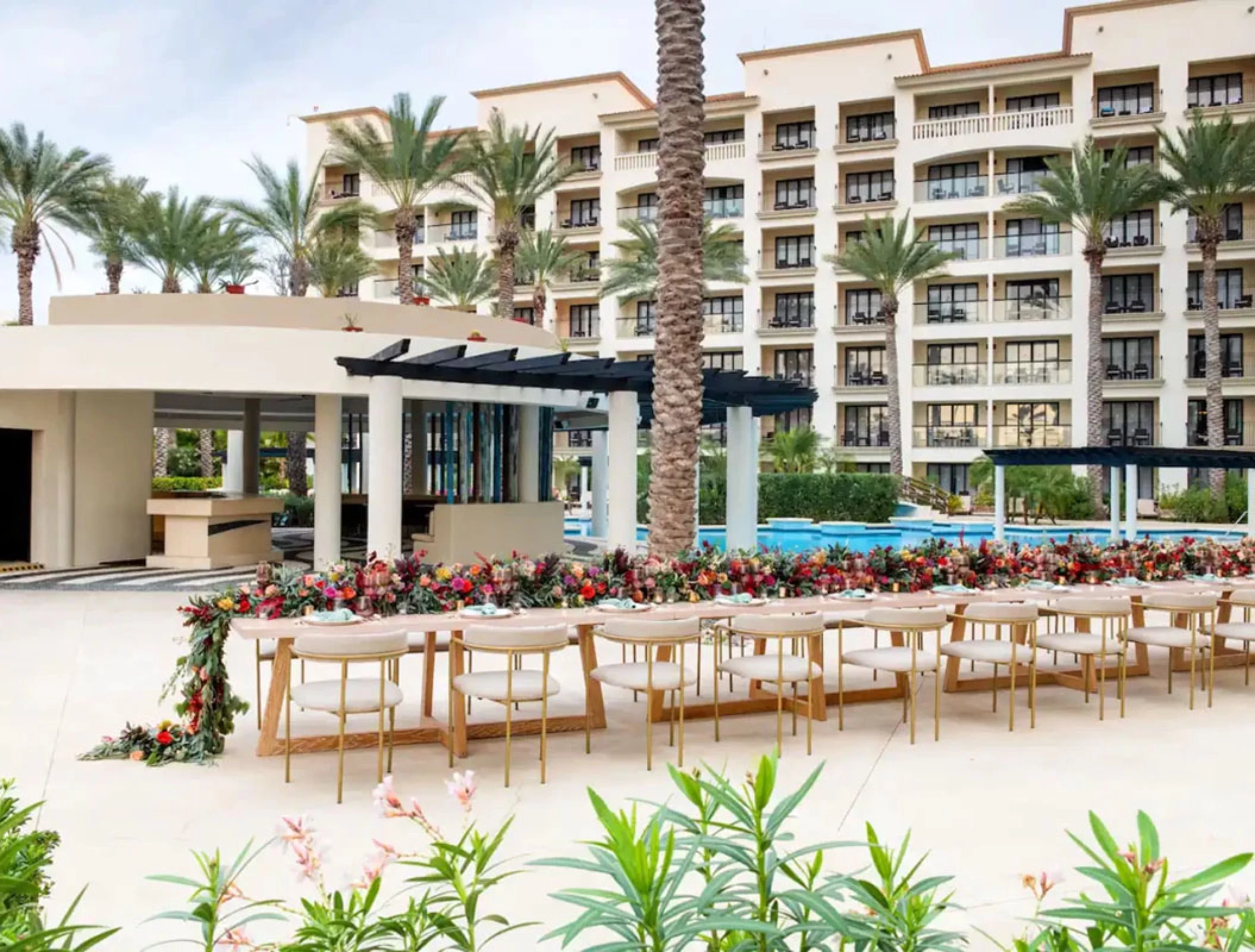 Wedding Reception Setup at Hyatt Ziva Los Cabos.