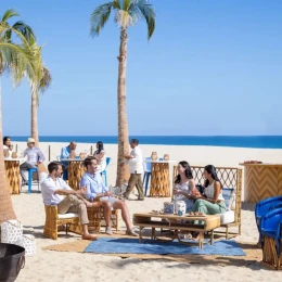 Wedding Guests on a cocktail at Hyatt Ziva Los Cabos.