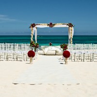 Iberostar Grand Paraiso beach wedding venue with chairs