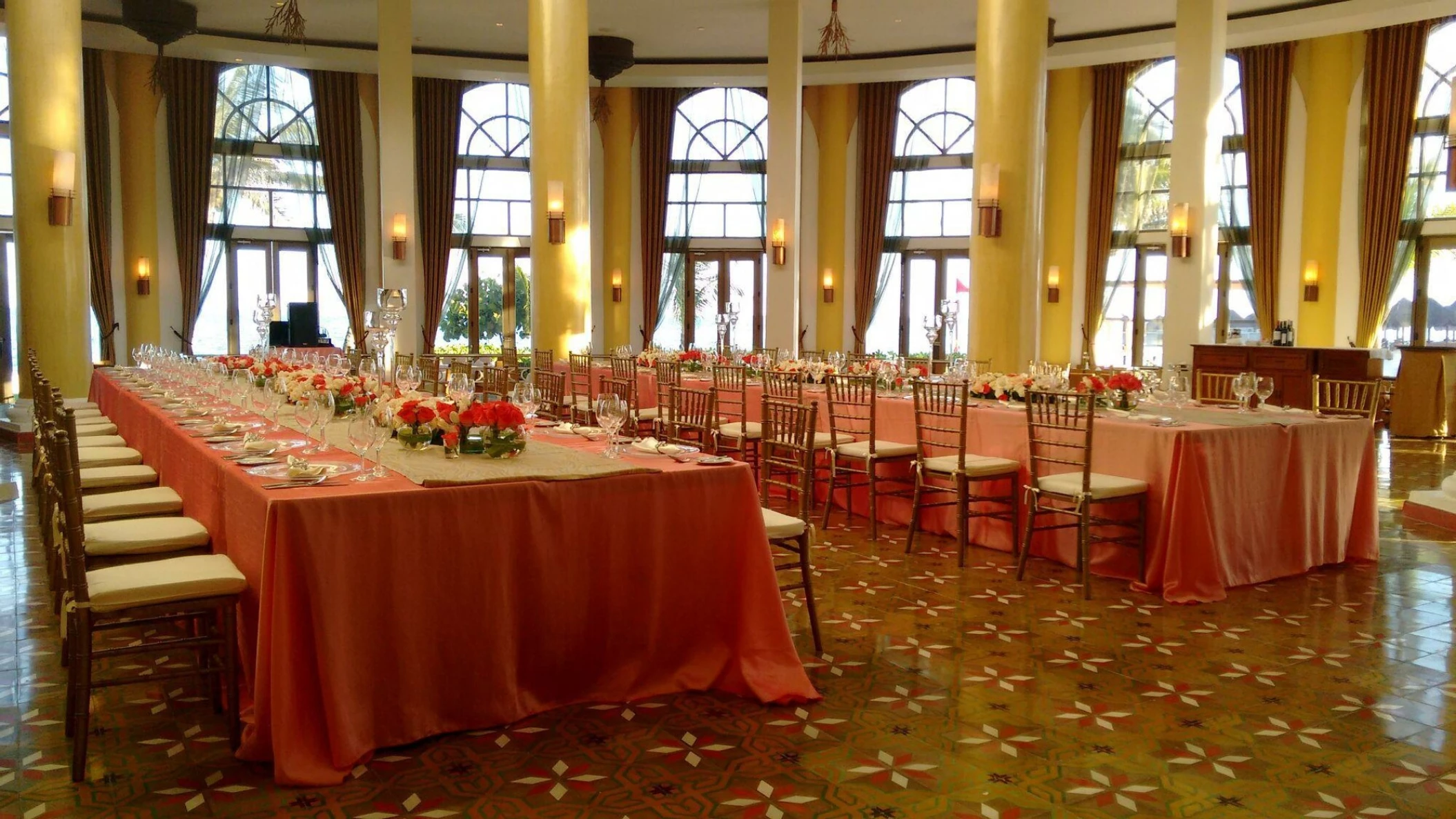 La Brisa Restaurant wedding setup at Iberostar Grand Paraiso