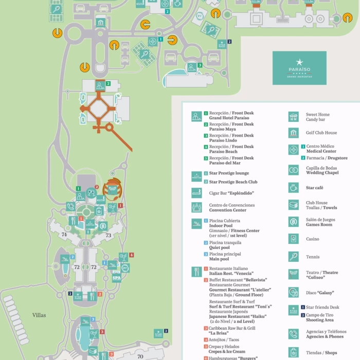 Resort map of Iberostar Grand Paraiso