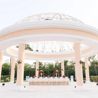 Dinner reception in Stone gazebo venue at Iberostar Grand Paraiso