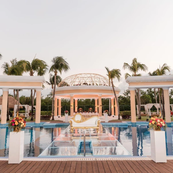 Wedding in Stone gazebo venue at Iberostar Grand Paraiso