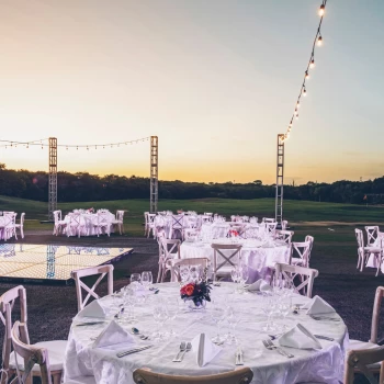 Iberostar Selection Paraiso garden wedding venue with dance floor and chairs