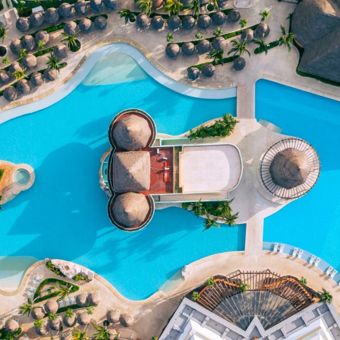 Iberostar Selection Paraiso Maya Suites pool arial view