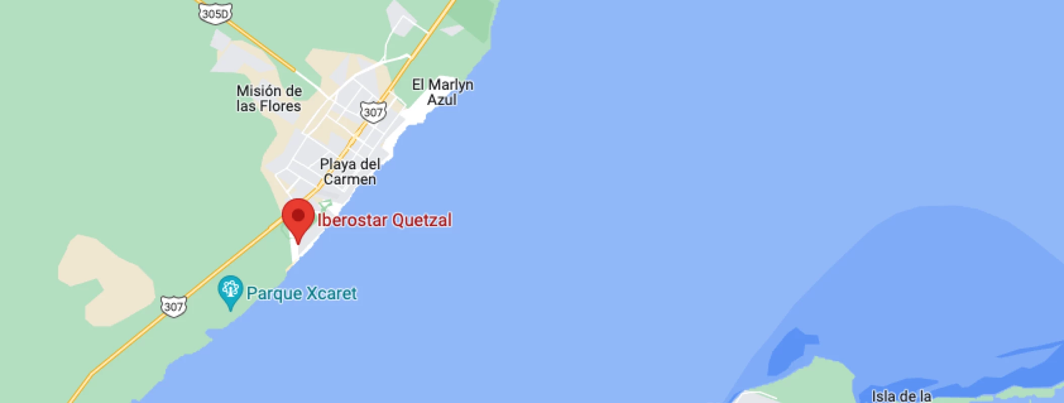 Google maps of Iberostar Quetzal