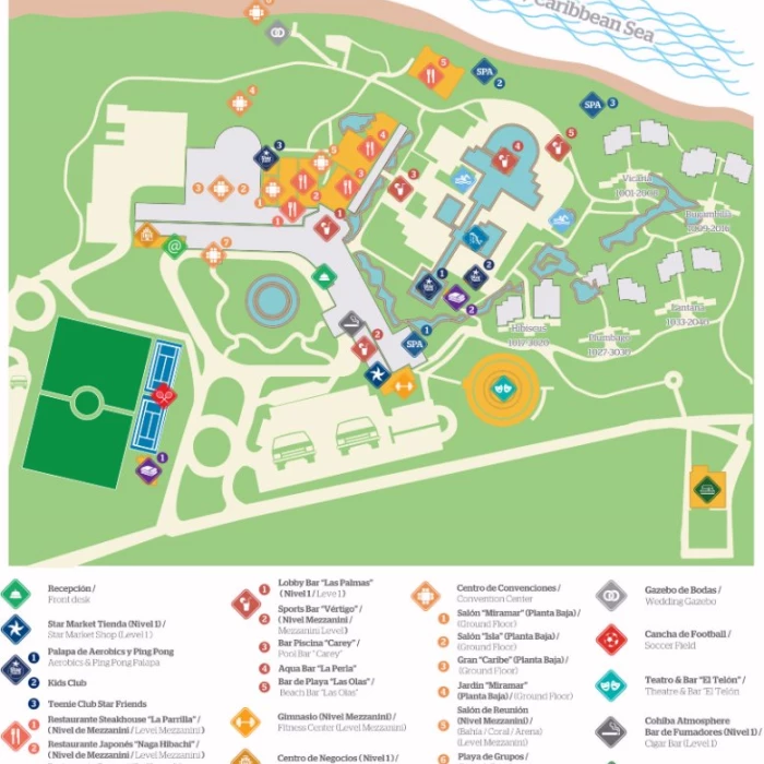 Resort map of Iberostar Selection Cancun