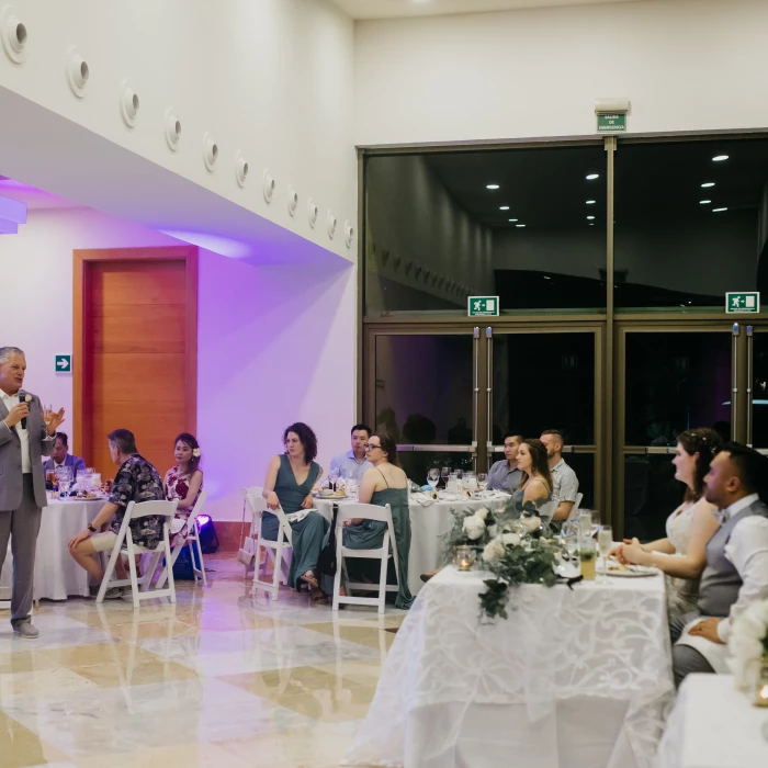 Couple on the conference center at Iberostar Selection Paraiso Lindo