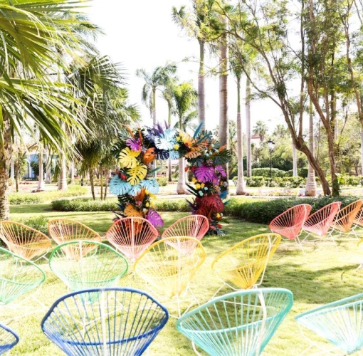 Ceremony decor in Garden Convention center at iberostar selection paraiso lindo and selection paraiso maya suites