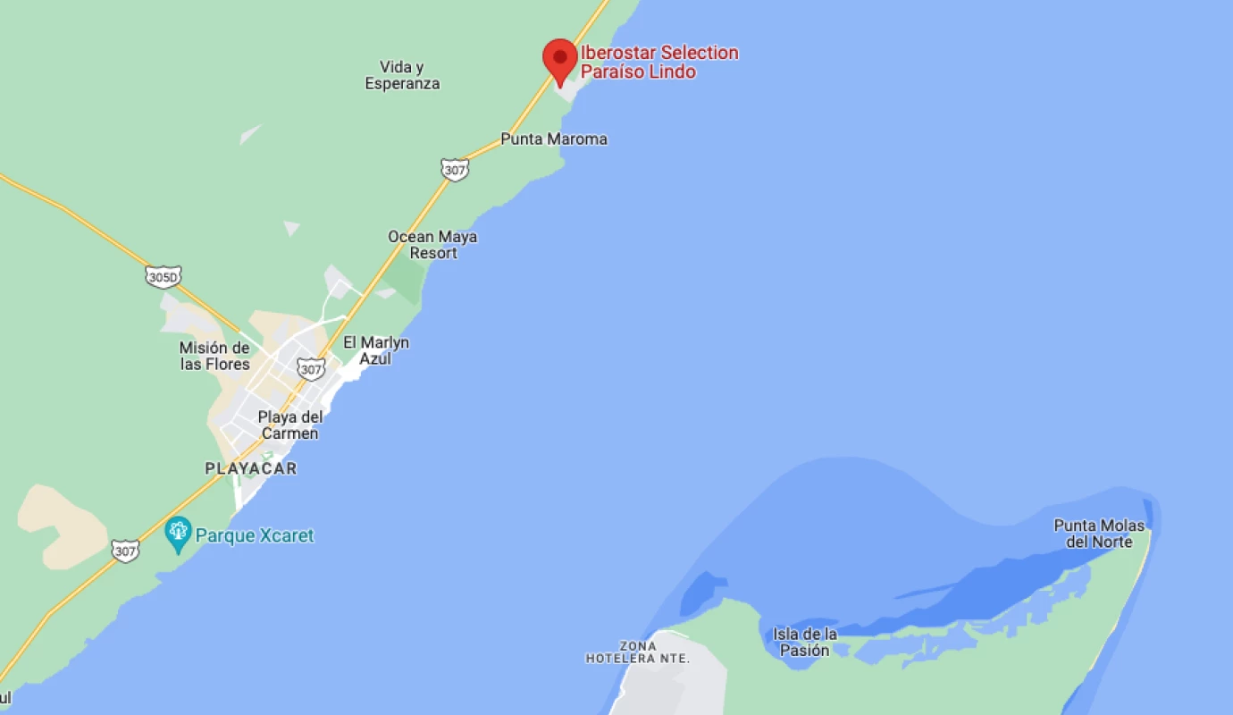 Google maps of Iberostar Selection Paraiso Lindo