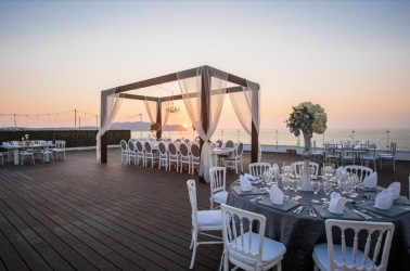 Dinner reception on the ocean view terrace at Iberostar selection playa mita
