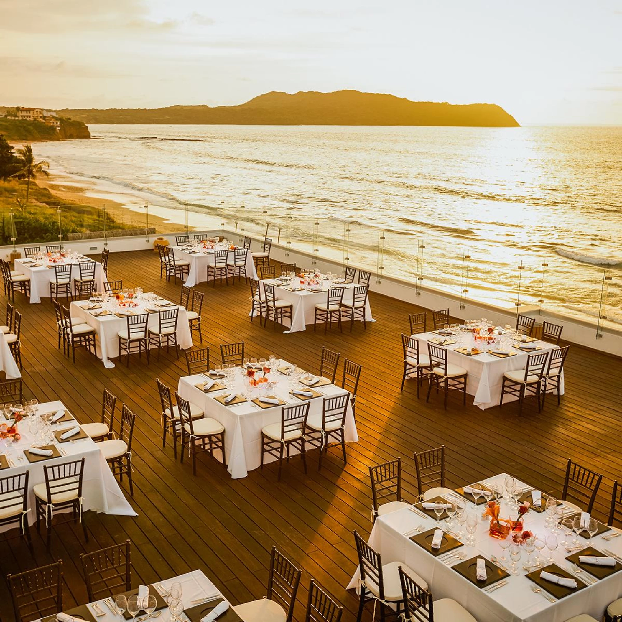 Dinner reception on the ocean view terrace at Iberostar selection playa mita