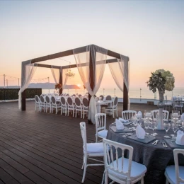 Dinner reception on the ocean view terrace at Iberostar selection playa mita