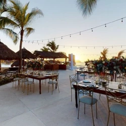 Dinner  reception on the poolside deck at Iberostar Selection Playa Mita