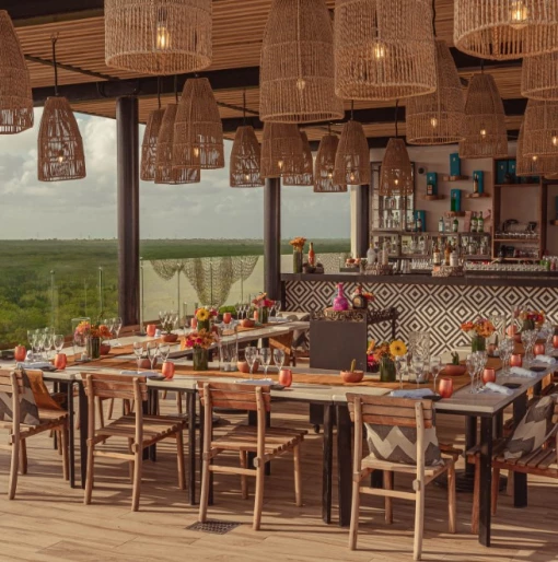 Kiin Rooftop restaurant at The Fives Oceanfront Puerto Morelos