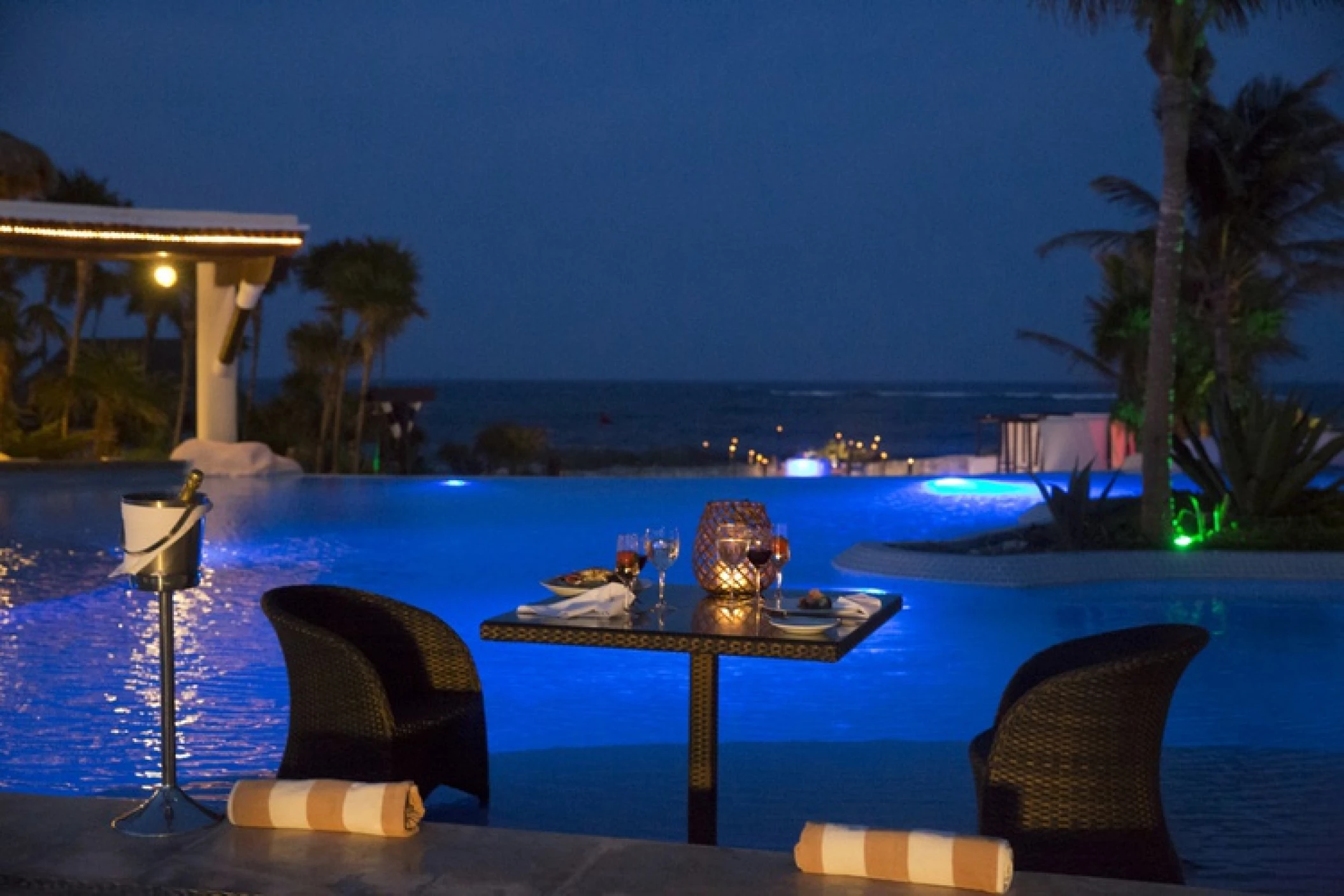 Romantic dinner set up at Kore Tulum Retreat and Spa Resort