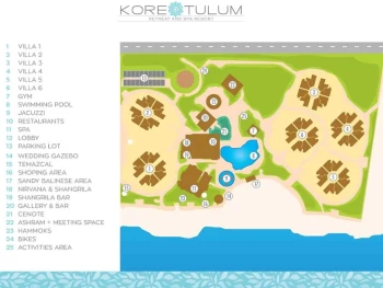 Resort map of Kore Tulum Retreat and Spa Resort