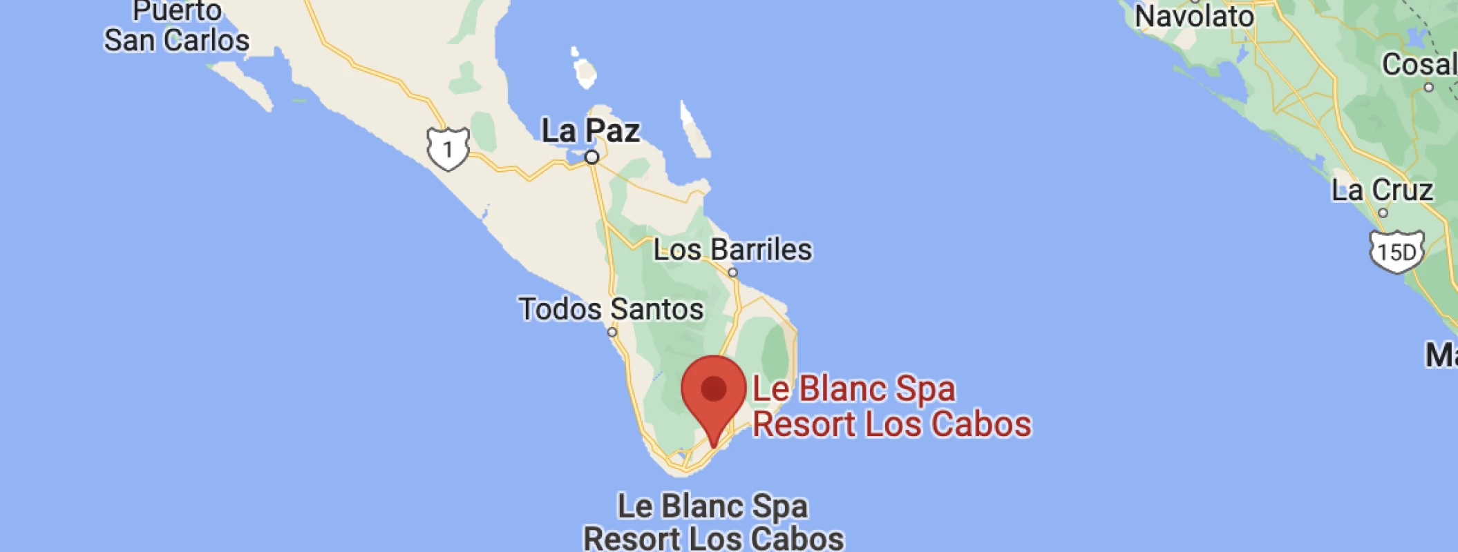 Google maps of Le Blanc Spa Resort Los Cabos