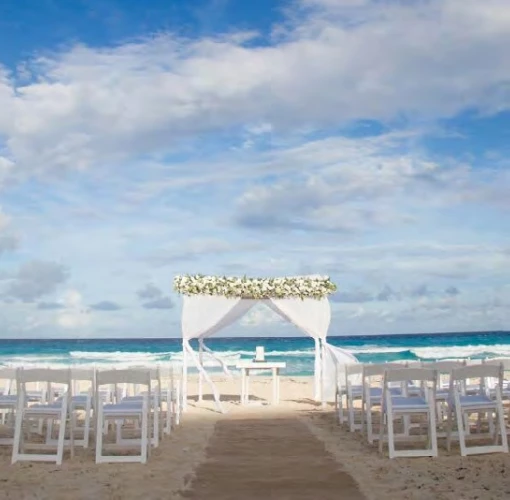 Ceremony on the beach at Live Aqua Beach Resort Cancun