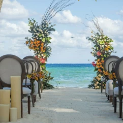 Ceremony in the beach at Mahekal Beach Resort