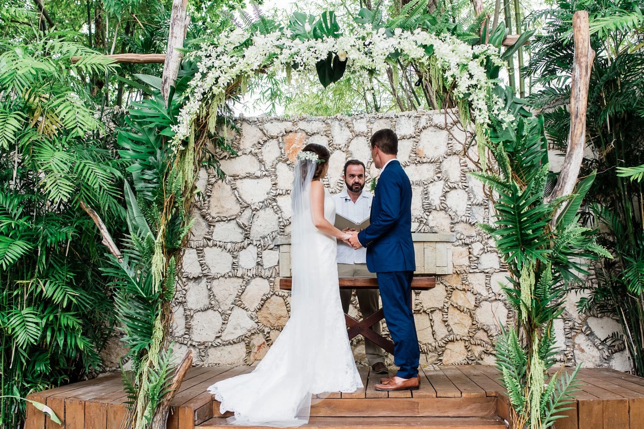 Ceremony in the capilla at Mahekal Beach Resort