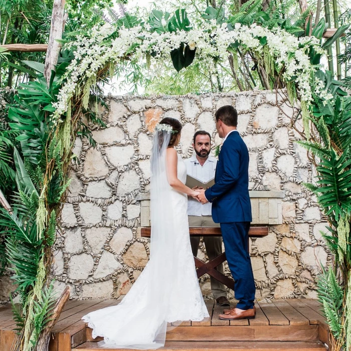 Ceremony in the capilla at Mahekal Beach Resort