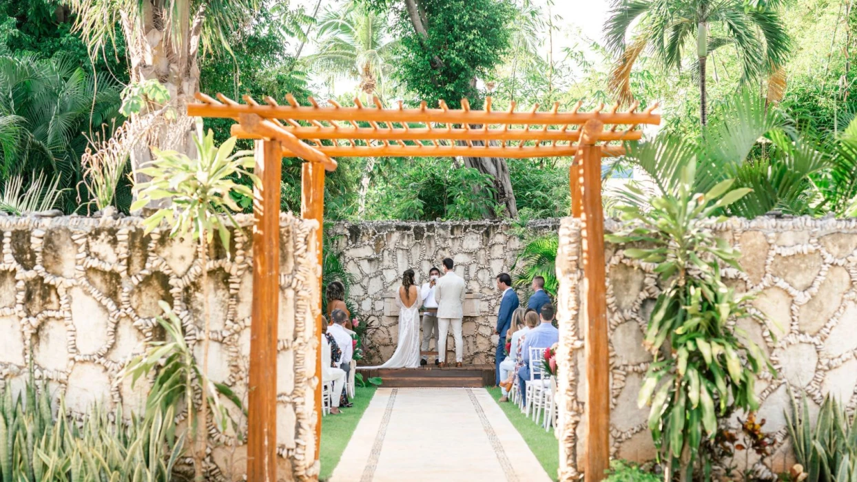 Ceremony in the capilla at Mahekal Beach Resort