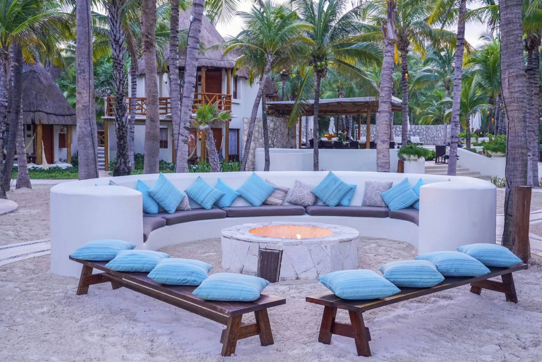 Fire pit at Mahekal Beach Resort