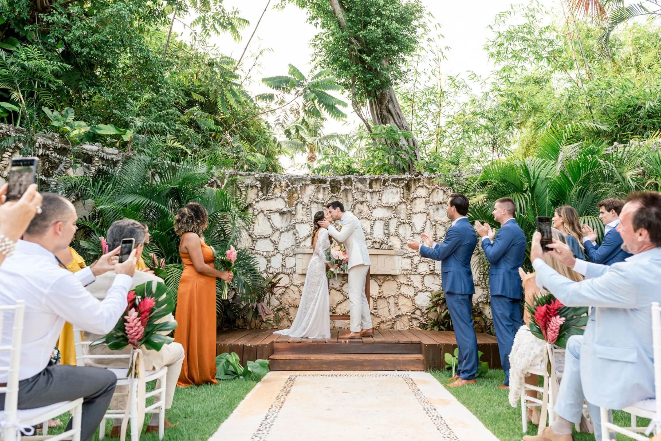 Ceremony in the garden at Mahekal Beach Resort