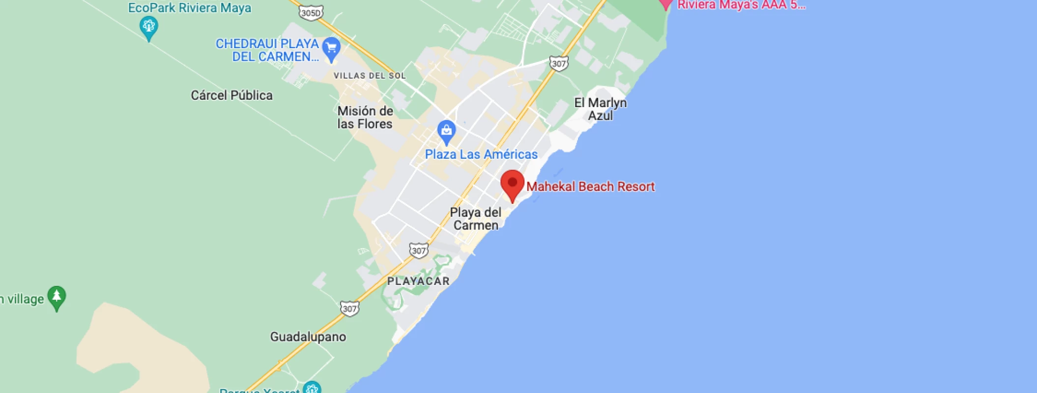 Google maps of Mahekal Beach Resort