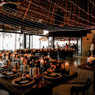 Dinner reception on las olas restaurant at Mahekal Beach Resort