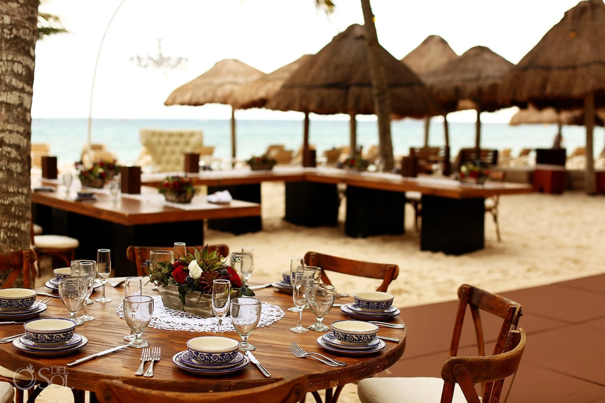 Dinner reception on the beach at Mahekal Beach Resort