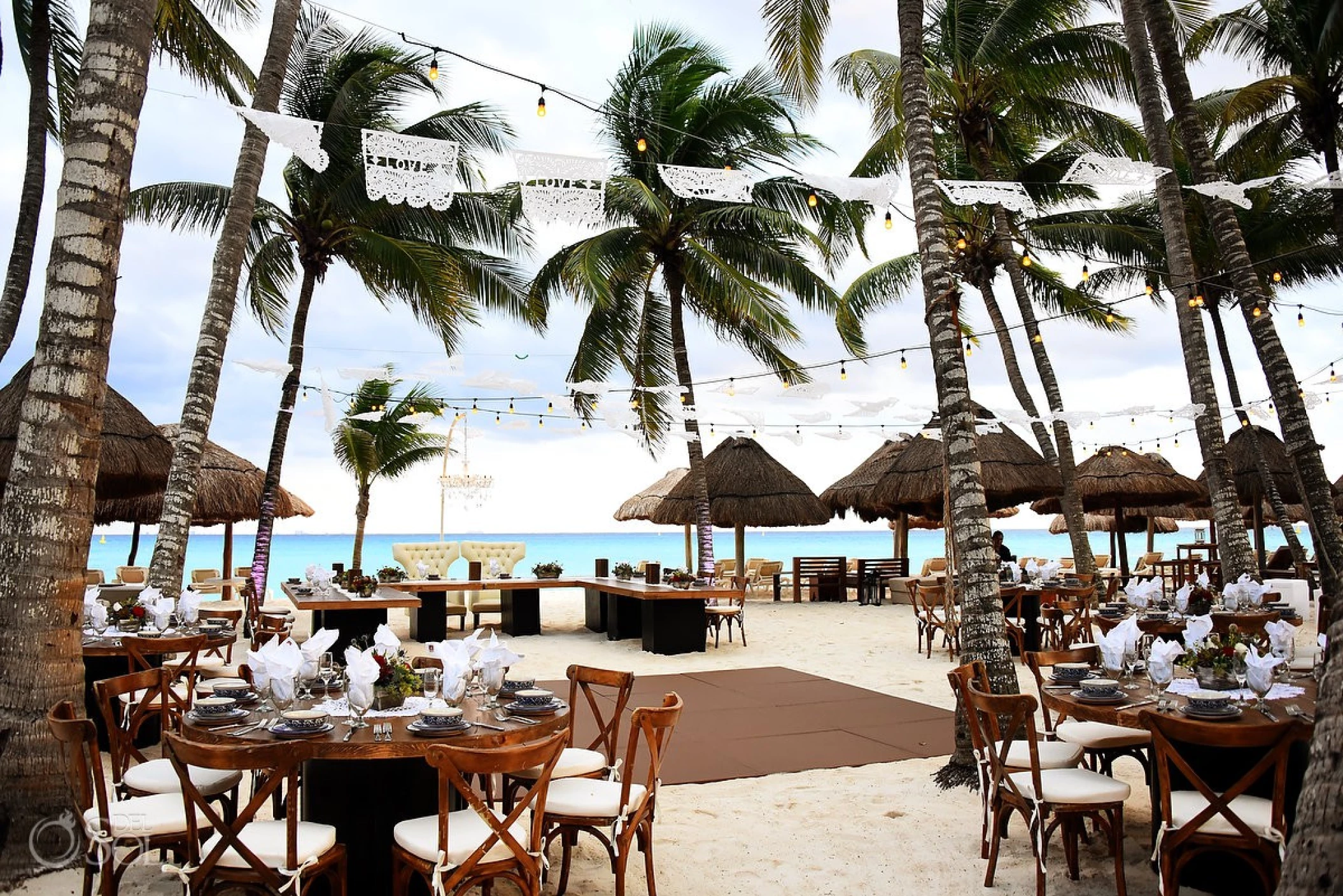 Dinner reception on the beach at Mahekal Beach Resort