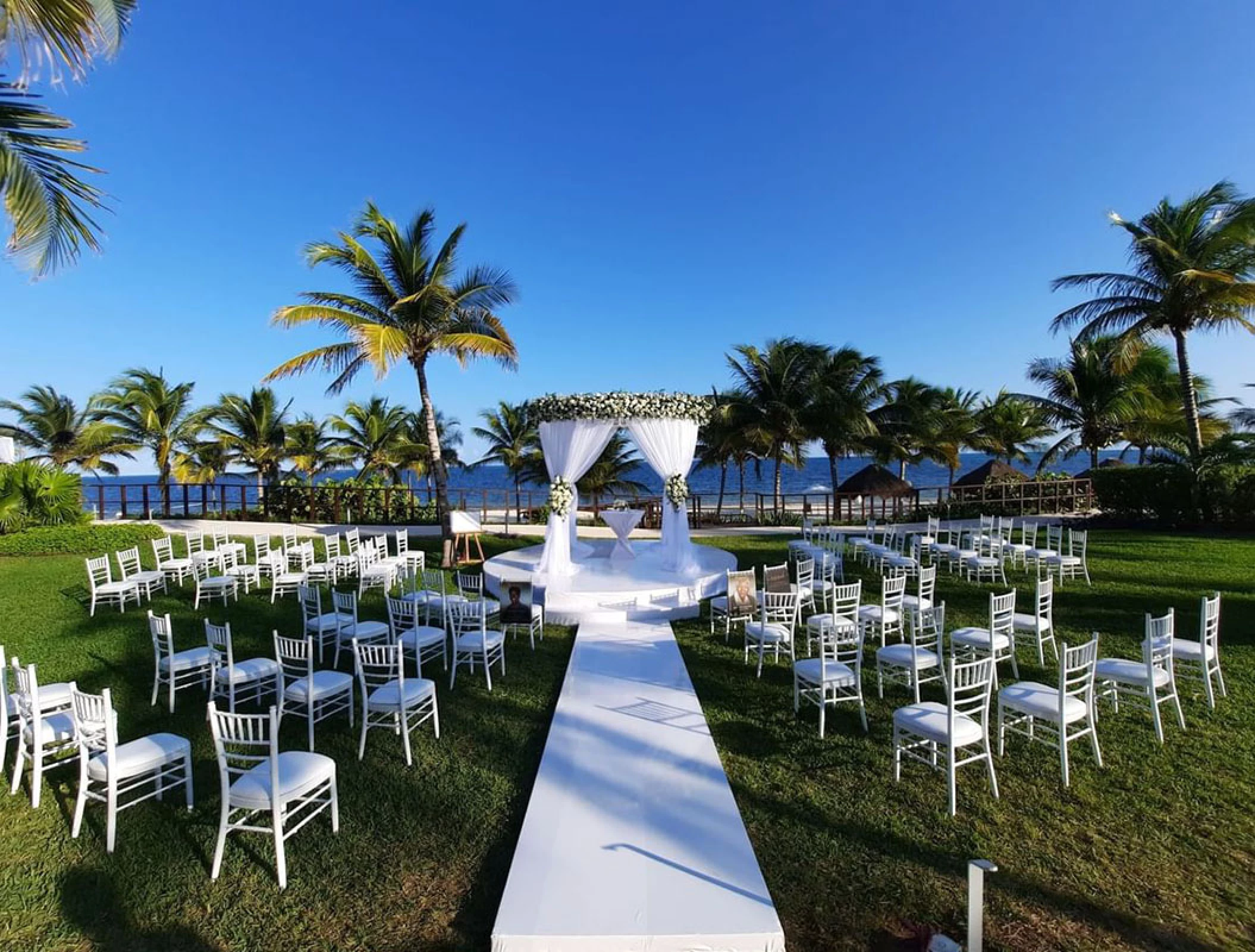 Ceremony setup in the Main Garden Venue at Haven Riviera Cancun.